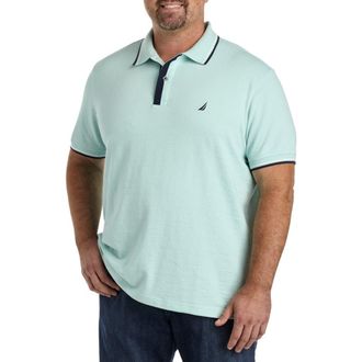 Nautica Big & Tall Contrast-Tipped Polo Shirt in Sea Water Blue at Nordstrom, Size Xx-Large