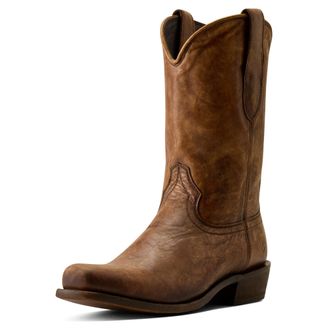 Ariat Mens Knoxville Square Toe Western Boots in Gravel Brown, D Medium Width, Size 10.5, by Ariat