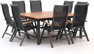 Bellagio la vita attrattiva Bellagio Lugo/Linosa 160x160cm dining tuinset 9-delig verstelbaar