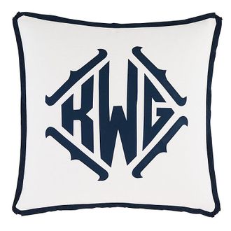 Ballard Designs Lexie Applique Monogram Pillow Cover - Indigo - Ballard Designs