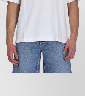 Off-white ribbed crew neck short sleeve cotton t-shirt