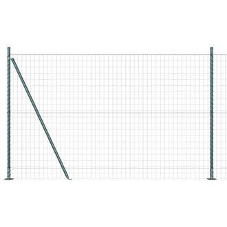 Berkfield Home Euro Fence with 13 Flanged Posts 1.2x25 m Galvanised Steel in Green