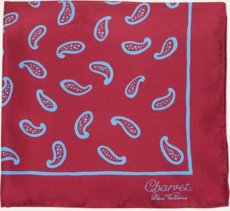 Charvet Mens Printed Silk Pocket Square