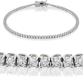 Pompeii3 2ct TW Lab Grown Round Brilliant Cut Diamond Tennis Bracelet 14K White Gold 7
