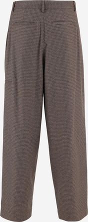 Darkpark Mens Pants Checked Viscose-Blend Brown Polyester Trousers