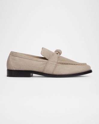 Bottega Veneta Astaire Knot Soft Suede Loafers