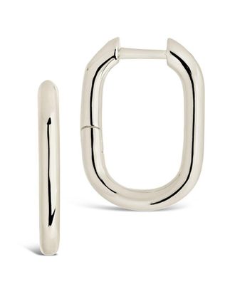 Sterling Forever Silver Rectangle Hoops