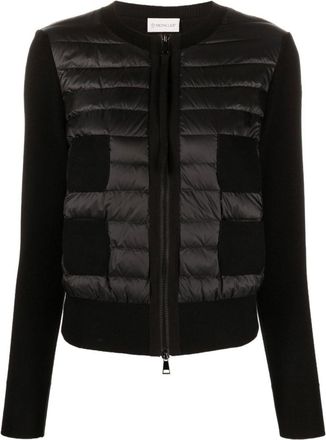 Moncler Black Logo-patch padded coat