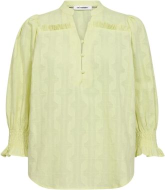 Co'Couture Korte mouwen blouse coucou in Lemone - Dames - Blouses - Geel - XS - Katoen - Overhemden