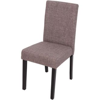 Hhg Set 2x sedie Littau tessuto soggiorno cucina sala da pranzo 43x56x90cm grigio piedi scuri