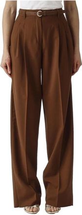 Max Mara Mstbacio Wide Trousers - female - Max Mara Studio - Wide Trousers - Brown - XS - Trousers