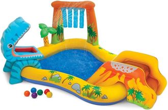 Trade Shop Trade Shop - Piscina Parco Giochi Gonfiabile Con Dinosauro Con Scivolo Canestro Doccia