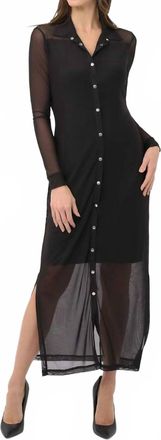 Anatomie Colette Mesh Overlay Shirt Dress In Black