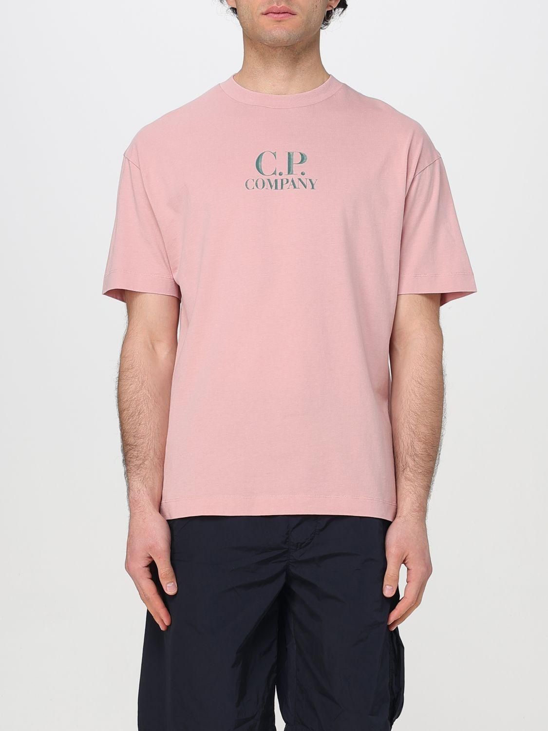 Tシャツ・カットソー C.P. COMPANY Men T-shirt Pink 18CMTS085A005431R 520 C.p. Company Pink T-shirt In Cotton With Logo | ModeSens