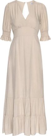 Americandreams Koko Dress Long Open Back - Dames - Casual kleedjes - Beige - M - Kleedjes