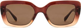 Fossil 52mm Gradient Rectangular Sunglasses in Brown/Brown at Nordstrom