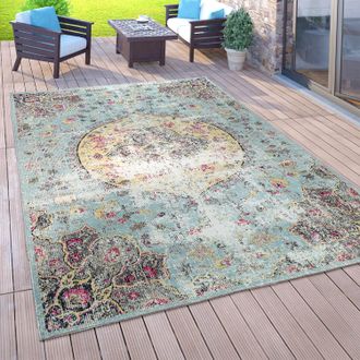 Paco Home Paco Home - Alfombra Exterior Balc&oacute;n Pelo Corto Estilo Oriental, Distintos Colores Y Tama&ntilde;os 120x170 Cm, Multicolor