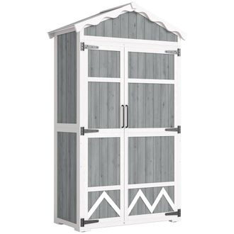 OUTSUNNY Armario de jard&iacute;n 105x55x179 cm gris