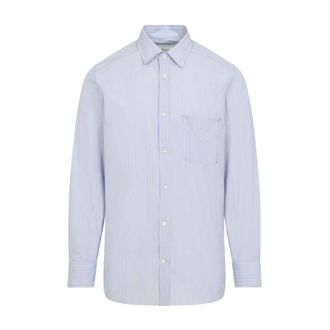 Maison Margiela Casual Shirts, male, Blue, Size: 2XL Striped Cotton Shirt