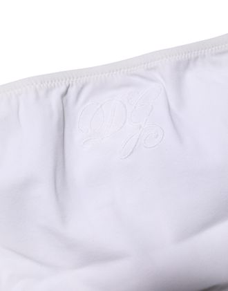 Dolce & Gabbana Womens White Nylon Stretch Mid Waist Brief Panty Underwear Elastane Clothing
