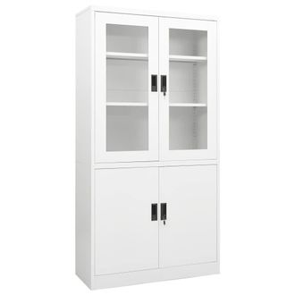 Berkfield Home Office Cabinet White 90x40x180 cm Steel | Size: 90 x 40 x 180 cm