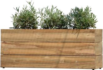 Jan Kurtz Blumenk&uuml;bel Minigarden 25 x 100 cm, Teakholz natur