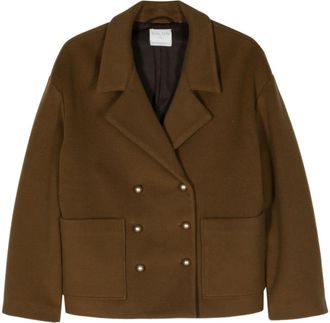 Forte_Forte felted double-breasted jacket - women - Polyamide/Virgin Wool/Cashmere - I - Green