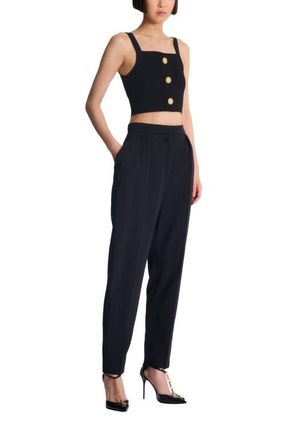 Balmain Knit bralette top with buttons in Black at Nordstrom, Size 34 Eu