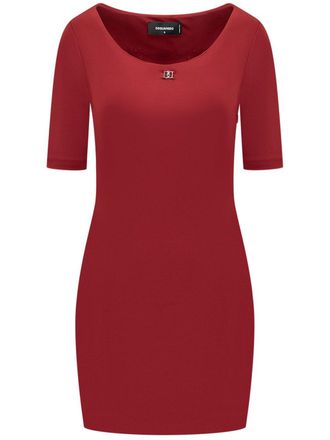Dsquared2 Fitted Black Viscose Scoop Neck Top