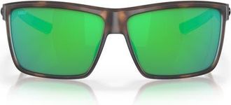 Costa Rinconcito 60mm Polarized Rectangular Sunglasses in Tortoise /Green Mirror at Nordstrom