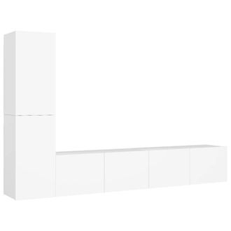 Berkfield Home 4 Piece TV Cabinet Set White Engineered Wood