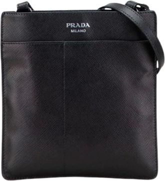 Prada Pre-owned Cross Body Bags, female, Black, Size: ONE SIZE Pre-owned Leather prada-bags