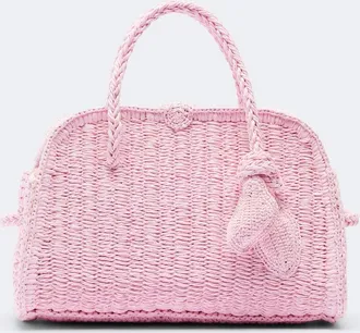 Jacquemus Turismo Small raffia-effect bowling bag