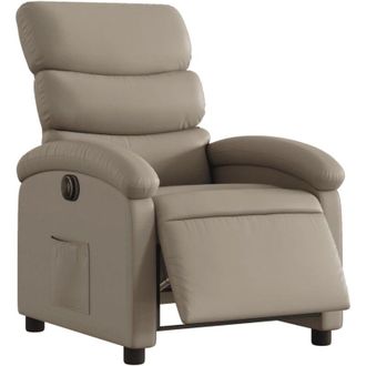 vidaXL Vidaxl - Sill&oacute;n Reclinable El&eacute;ctrico De Cuero Sint&eacute;tico Color Capuchino