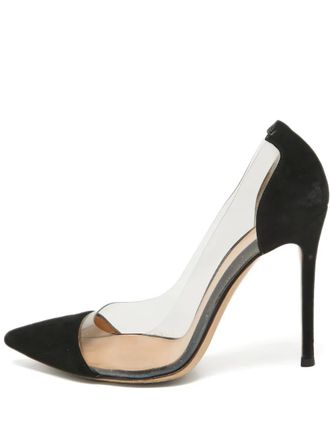 Gianvito Rossi pre-owned 105mm Plexi transparent-panel stiletto sandals - Black