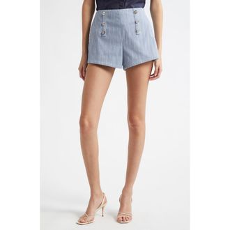 Ramy Brook Samira Front Button Shorts in Light Indigo Slub at Nordstrom Rack, Size 16