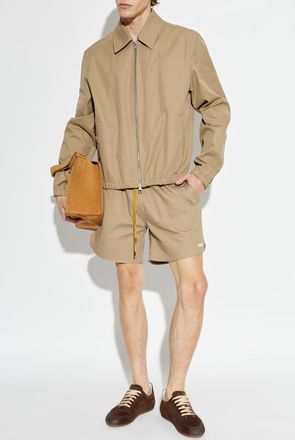 Rhude Shorts With Embroidered Logo, Mens, Beige
