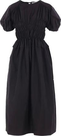 Cecilie Bahnsen Abito midi con punto smock - Nero
