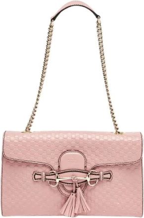 Gucci Pre-owned Shoulder Bags, female, Pink, Size: ONE SIZE Pre-owned Emily Shoulder Bag