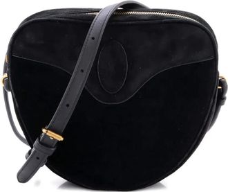 Saint Laurent Le Monogramme Coeur Bag Monogram All Over Velvet and Suede crossbody bag - Nero