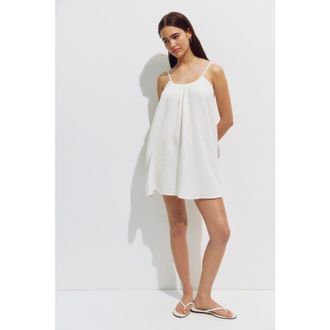 H&M Muslin beach dress in White at Nordstrom, Size X-Large