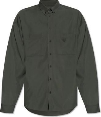Balenciaga Shirt met logo - Heren - Casual Overhemden - Groen - M - Overhemden