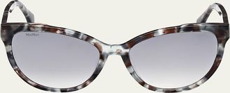 Max Mara Patterned Round Acetate Sunglasses