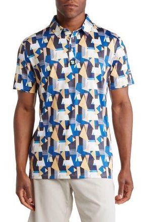Tom Baine Patterned Slim Fit Performance Golf Polo in Royal at Nordstrom Rack, Size Small