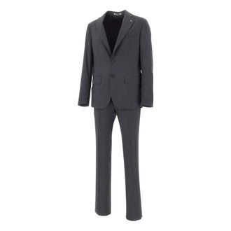 Corneliani Kostuums, Heren, Grijs, L, Wol, CC Collection Single-Breasted Suit