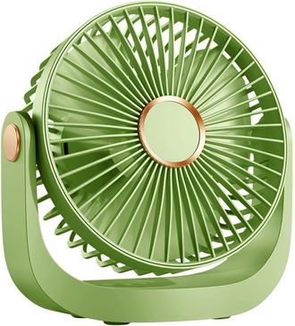 OEM Ventilador De Escritorio Con Luz Nocturna, Ventilador Port&aacute;til Silencioso Con Bater&iacute;a Recargable Por Usb, Rotaci&oacute;n De 360&deg;, 5 Velocidades, Color Verde
