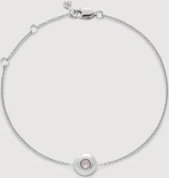 Monica Vinader Sterling Silver June Birthstone Chain Bracelet Moonstone