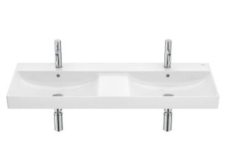 Roca Lavabo Mural Doble Ona Con Juego Fijaci&oacute;n 1200x460 Blanco