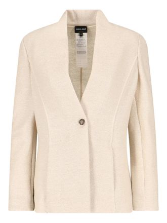 Giorgio Armani button single-breasted blazer - Beige