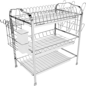 OEM &Eacute;gouttoir &Agrave; Vaisselle - 3 Niveaux - M&eacute;tal Chrom&eacute; - Pour Cuisine Int&eacute;rieure - 1 Pi&egrave;ce